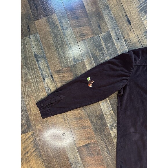 Quacker Factory Corduroy Embroidered Fall Leaves Button Up Top Women Size Medium - Picture 7 of 8